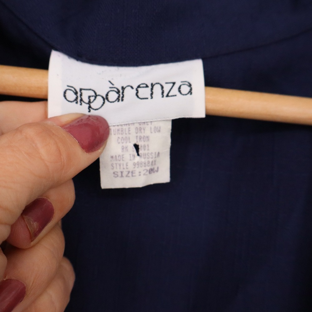 Apparenza Blazer Womens 20W Navy Blue Single Button NWT - Picture 3 of 7
